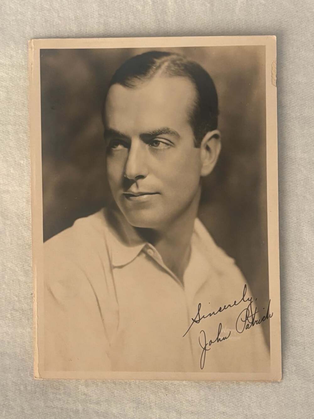 Vintage Autographed Photo John Patrick Actor
